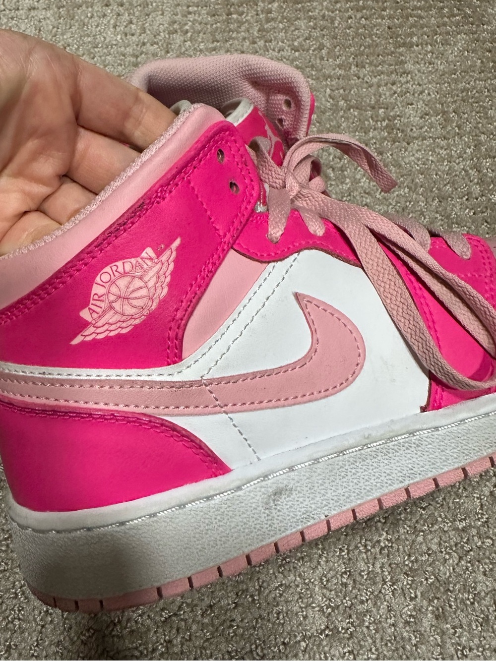 Nike Air Jordan 1 Mid White Fierce Pink - Picture 13 of 16